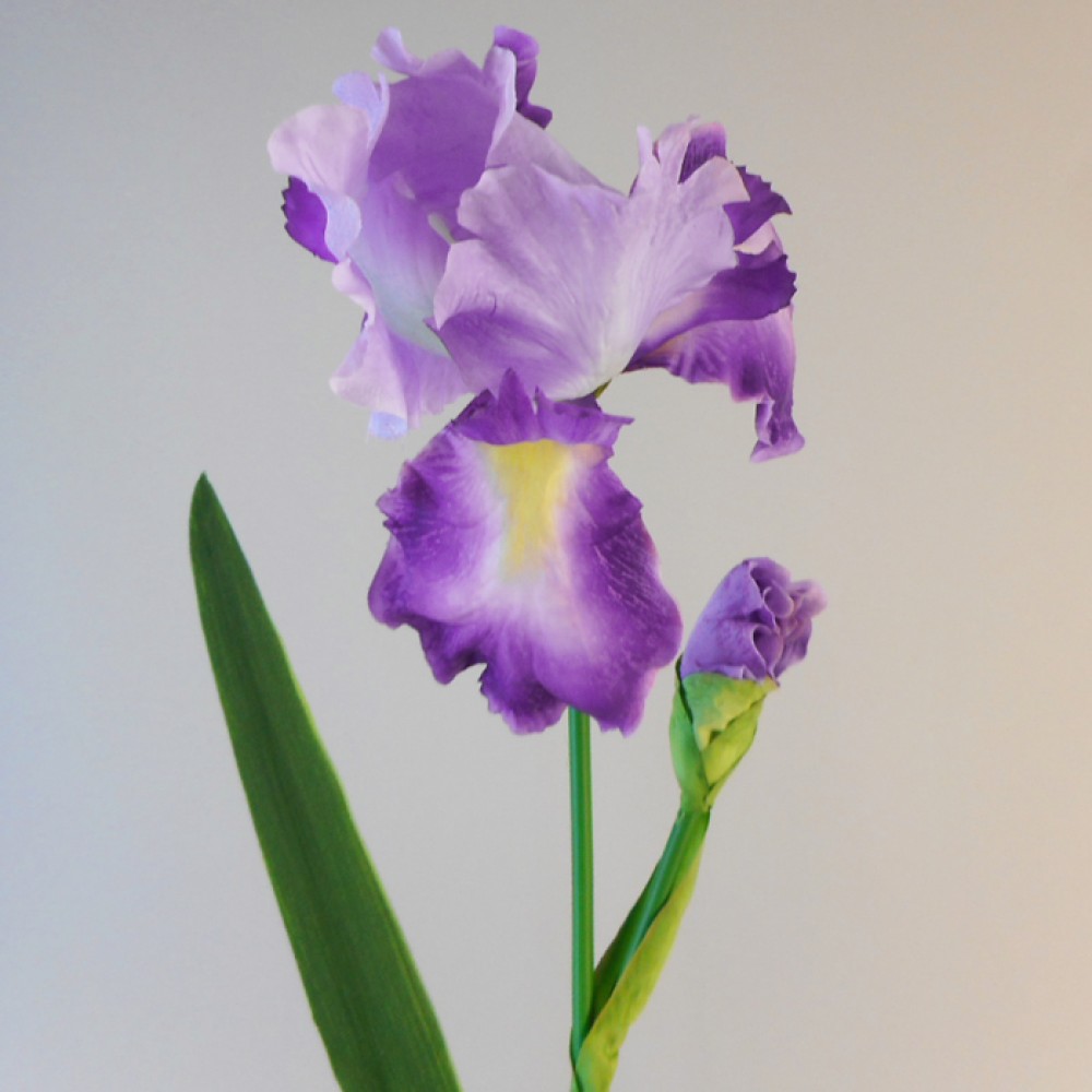Artificial Flowers Luxury Flag Iris and Bud Purple 90cm